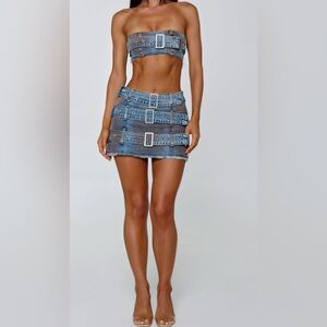 OUTCAST JACINTA MINI SKIRT DENIM SPL